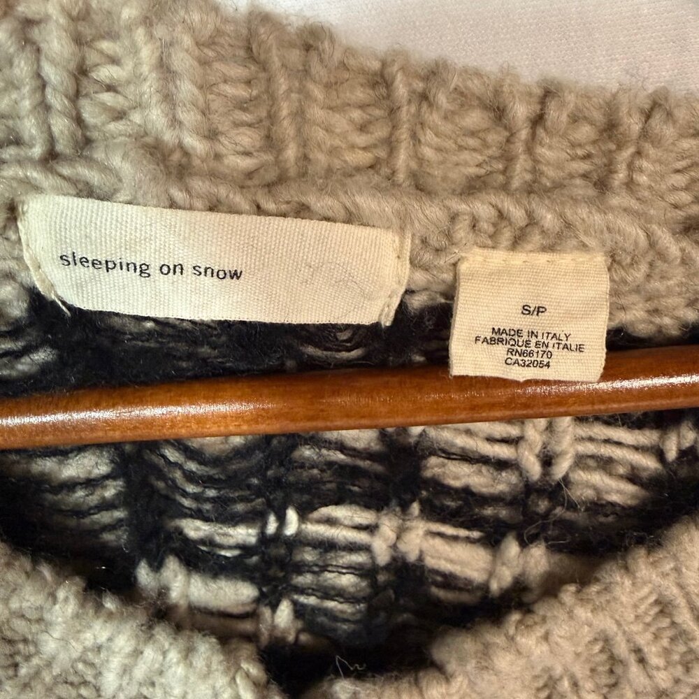 Sleeping On Snow Anthropologie Wool Cardigan Small Chunky Knit - Picture 2 of 10